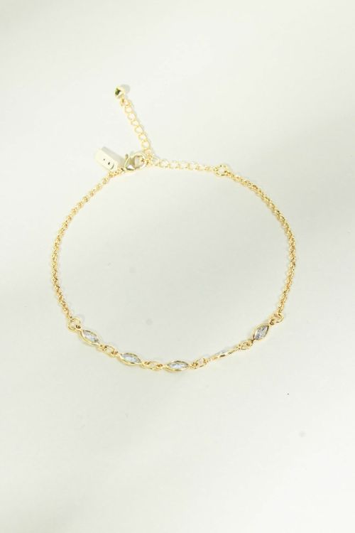 Pulseira Elo Português Com Zircônias