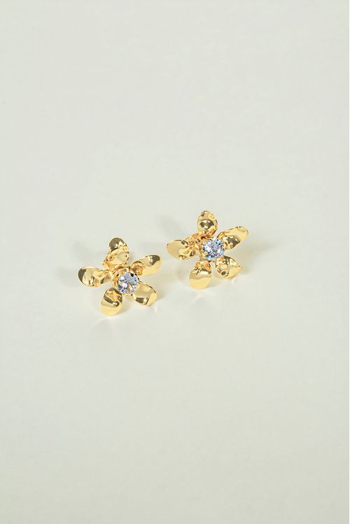 Brinco Flor Com Zircônia
