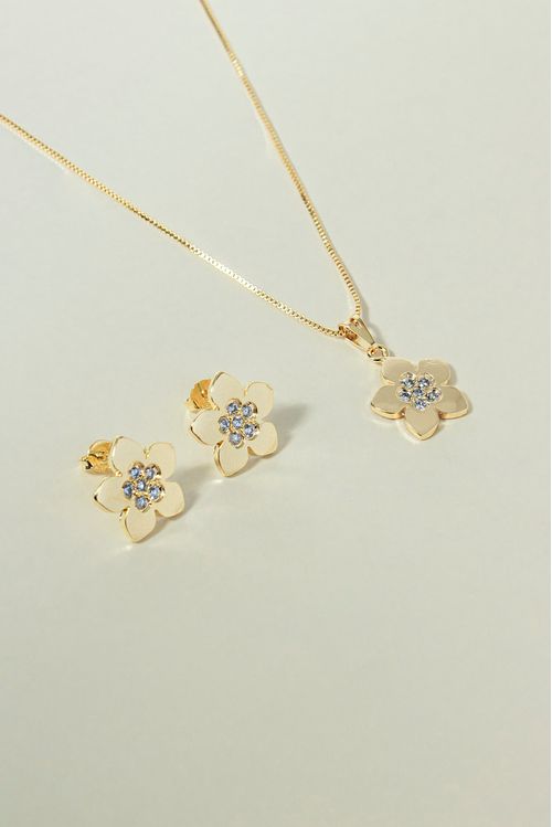 Conjunto Flor Detalhe Cravejado