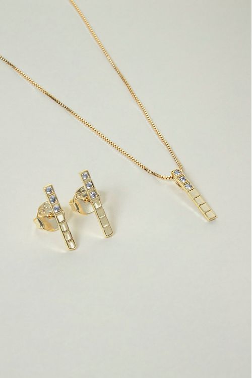 Conjunto Retangular Com Zircônias