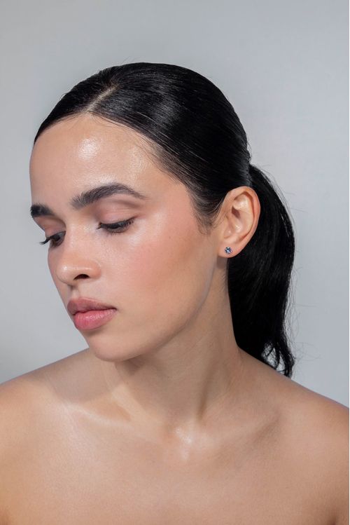 Brinco Strass Azul Médio