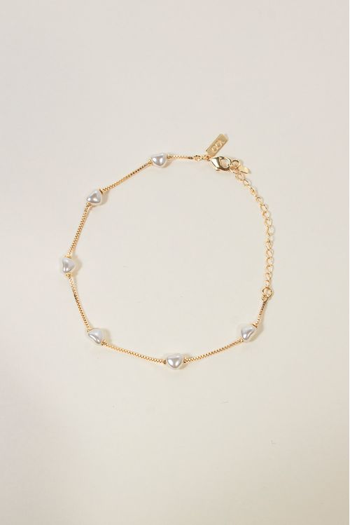 Pulseira Pérolas Corações