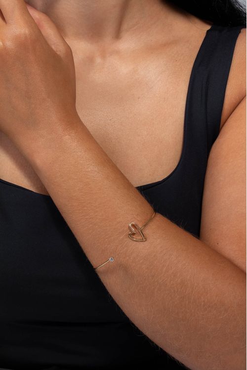 Bracelete Coração E Zircônia