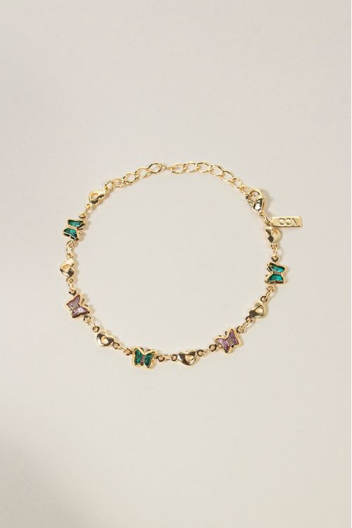 Pulseira Borboletas E Corações