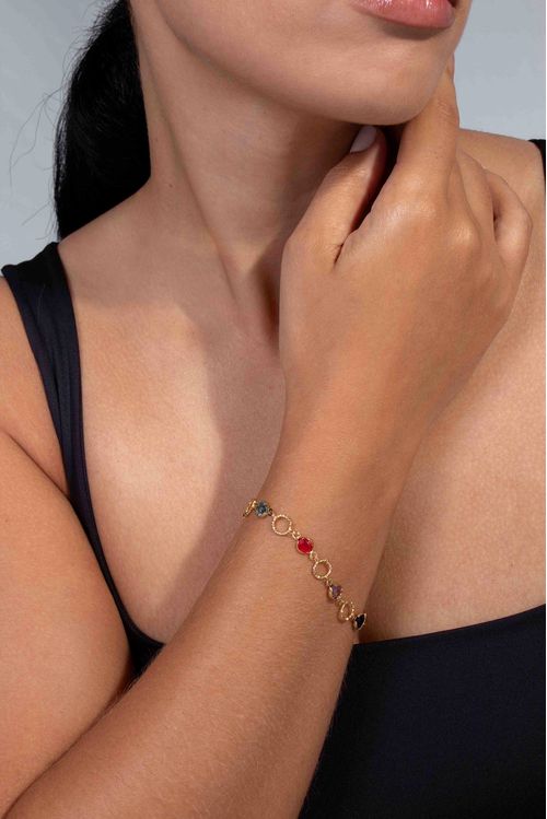 Pulseira Bolinhas Coloridas e Vazadas
