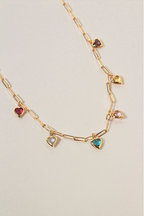 Choker Cartier Com Corações Coloridos