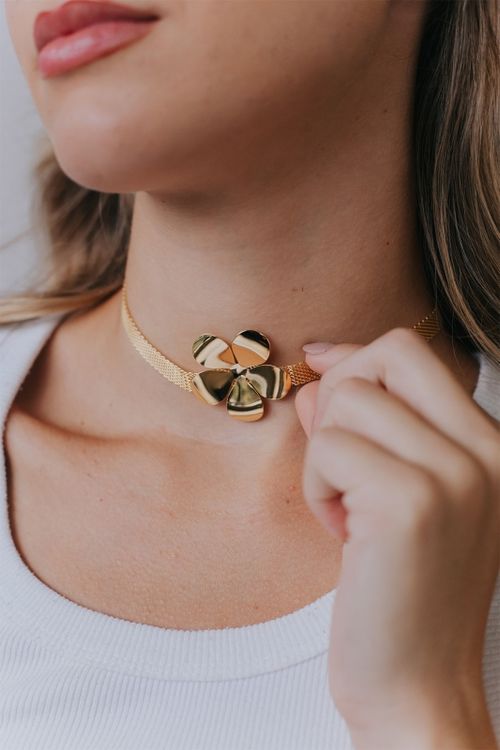 Choker Malha Flor