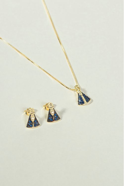 Conjunto Colar E Brinco Nossa Senhora