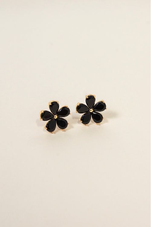 Brinco Flor Zircônias Onix