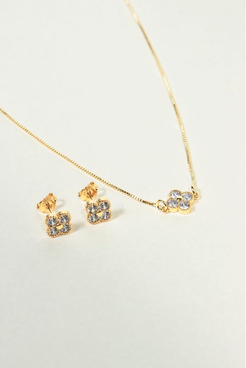 Conjunto Trevo Em Zircônias