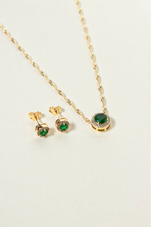 Conjunto Zircônia Esmeralda