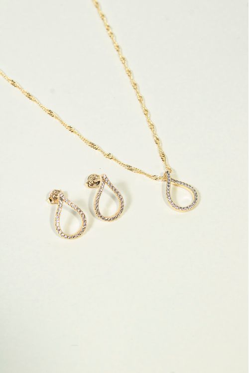 Conjunto Gota Vazada Cravejada