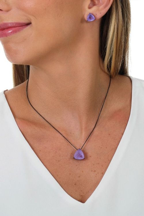 Conjunto Pedra Fusion Ródio Negro