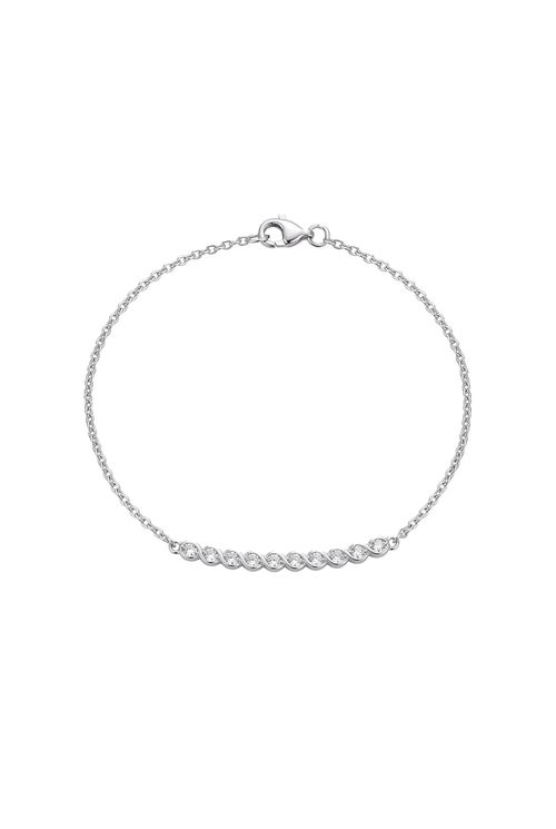 Pulseira Com Zircônias Ródio Branco