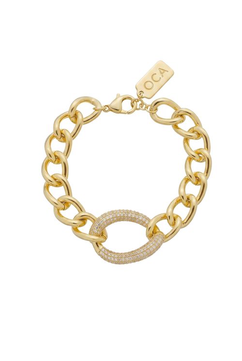 Pulseira Maxi Elo Cravejado com Micro Zircônias