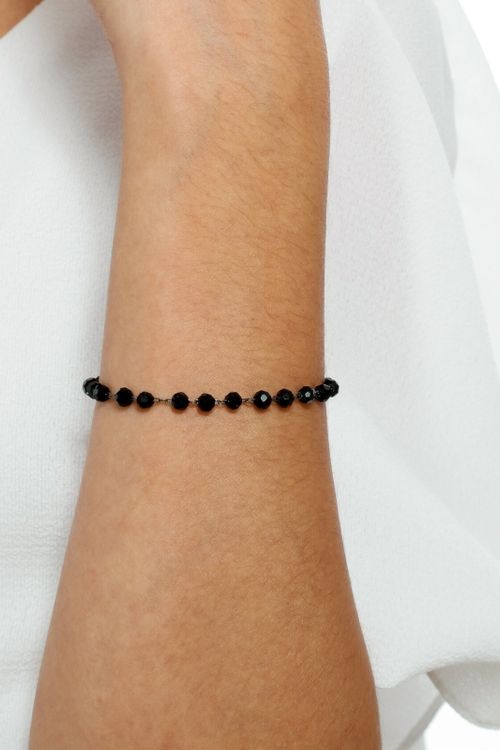 Pulseira com Pedras Sintéticas Ródio Negro