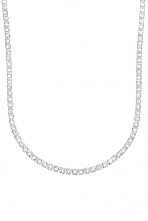 Choker Riviera Cristal Ródio Branco