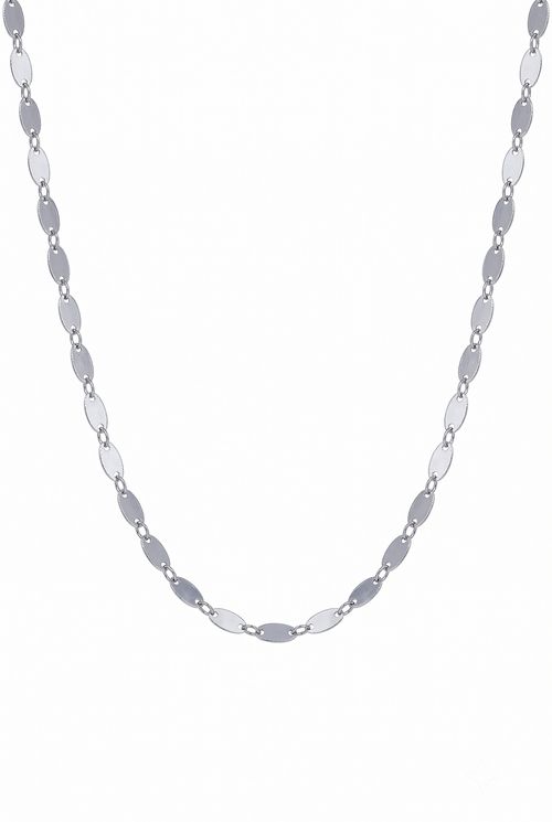 Choker Placas Lisas Em Ródio Branco