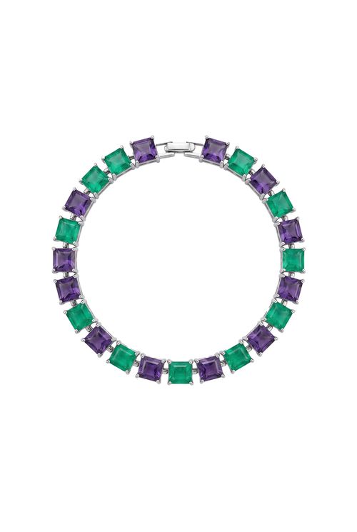 Pulseira Pedra Fusion Duas Cores em Ródio Branco