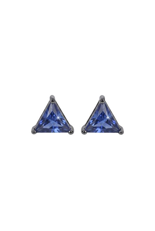 Brinco Triângulo Azul Ródio Negro