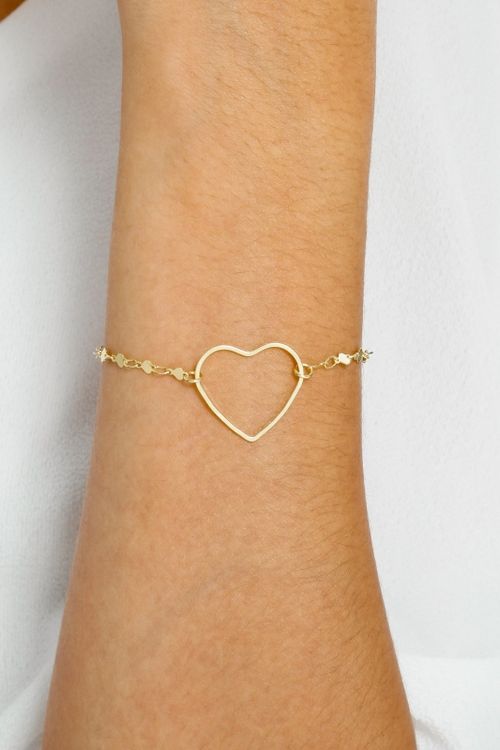 Pulseira Coração Central Vazado