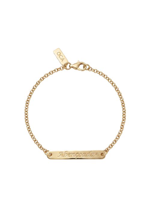 Pulseira Abençoada Placa Elo Português