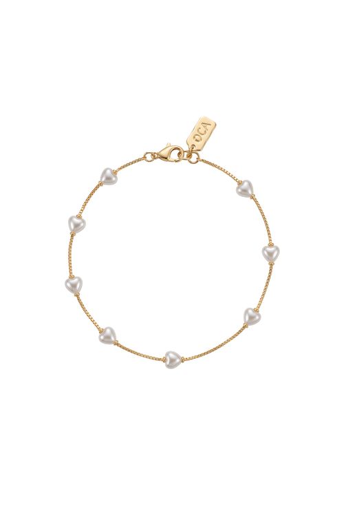 Pulseira Pérolas Corações