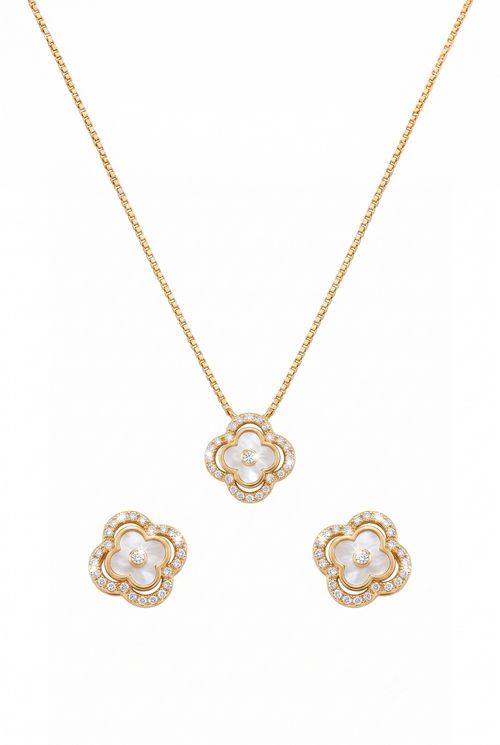 Conjunto Trevo Em Madreperola