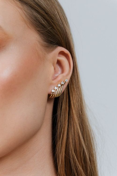 Brinco Ear Cuff Com Zircônias