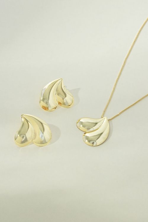 Conjunto Colar E Brinco Gota Dupla