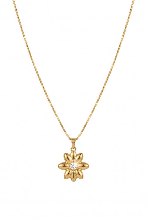 Colar Flor com Zircônia