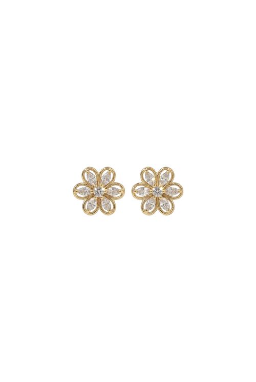 Brinco Flor Em Zircônias