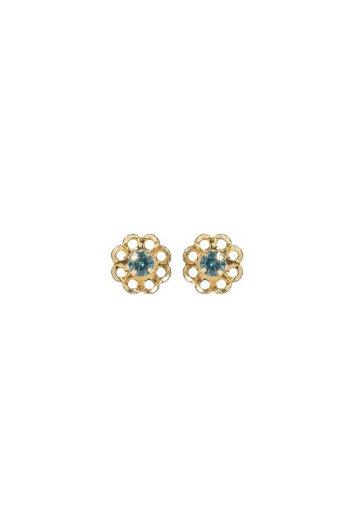 Brinco Flor Zircônia Turmalina