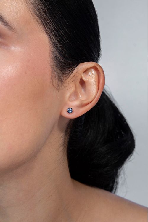 Brinco Strass Azul Médio