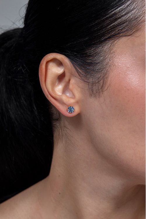 Brinco Strass Azul Grande