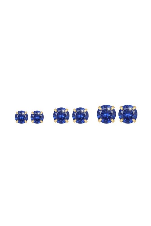 Trio De Brincos Strass Azul