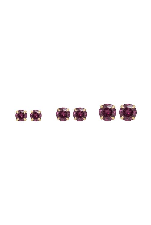 Trio De Brincos Strass Rosa