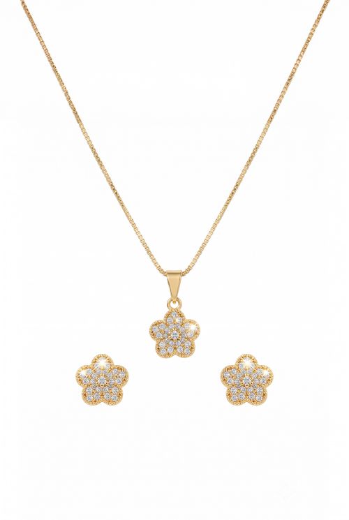 Conjunto Florzinha Cravejada