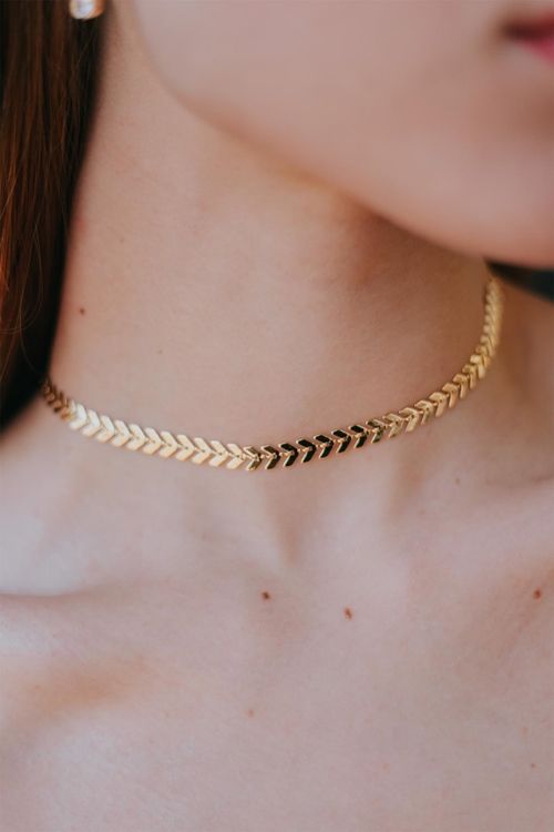 Choker Folhas Lisas