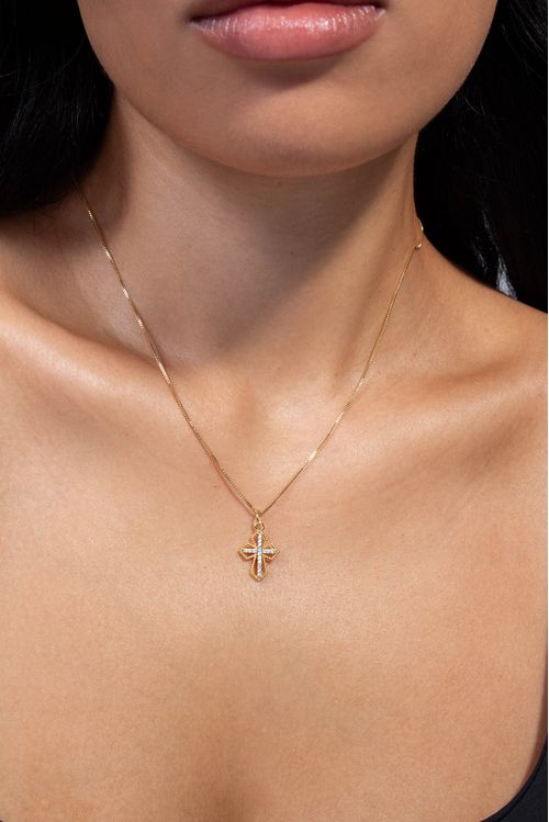Colar Cruz Com Zircônias