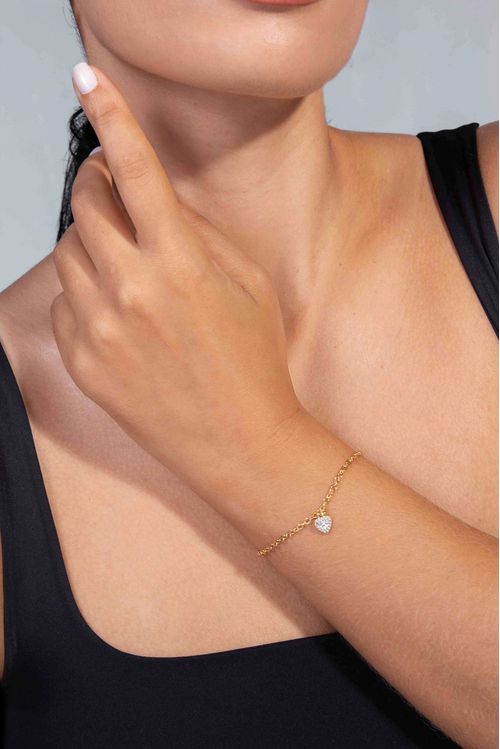 Pulseira Com Coração Zircônia