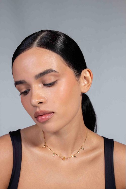 Choker Chapa Lisas com Ponto de Luz