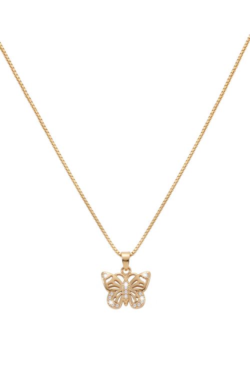 Colar Borboleta Com Zircônias