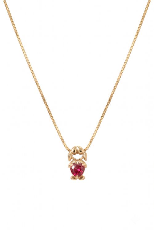 Colar Filha Zircônia Rosa