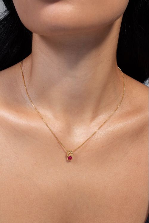 Colar Filha Zircônia Rosa